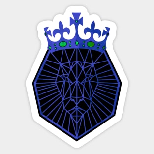 BLUE Geometric Lion Sticker